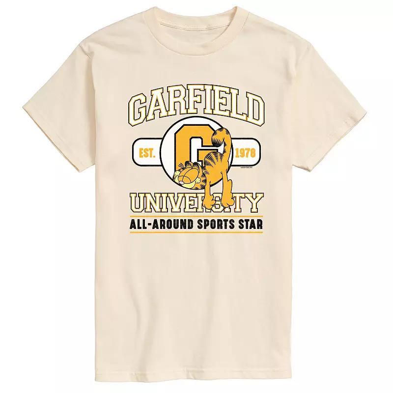 Mens Garfield University Sports Star Graphic Tee Grey Gray Product Image