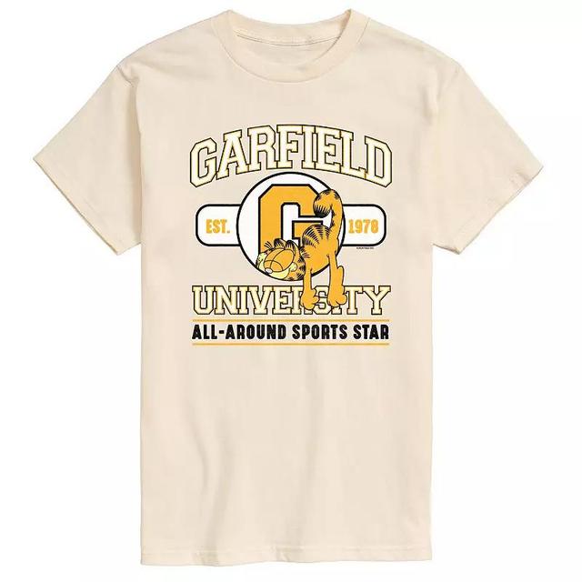 Mens Garfield University Sports Star Graphic Tee Grey Green Product Image