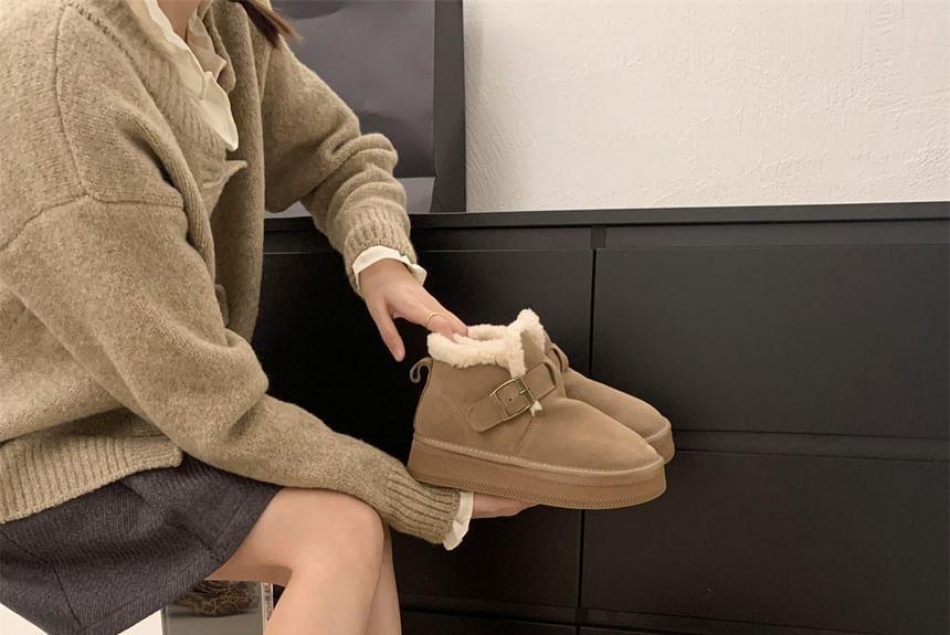 Fleece Lined Platform Ankle Snow Boots Product Image