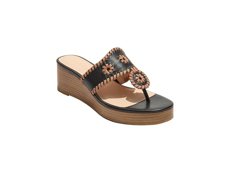 Jack Rogers Jacks Mid Wedge - Stacked - Nappa (Platinum Women's Sandals Product Image