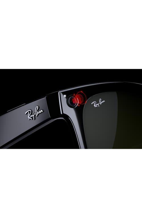 RAY BAN Ray-ban Stories | Larger Wayfarer 53mm Polarized Smart Glasses In Blue/polar Dark Blue Product Image