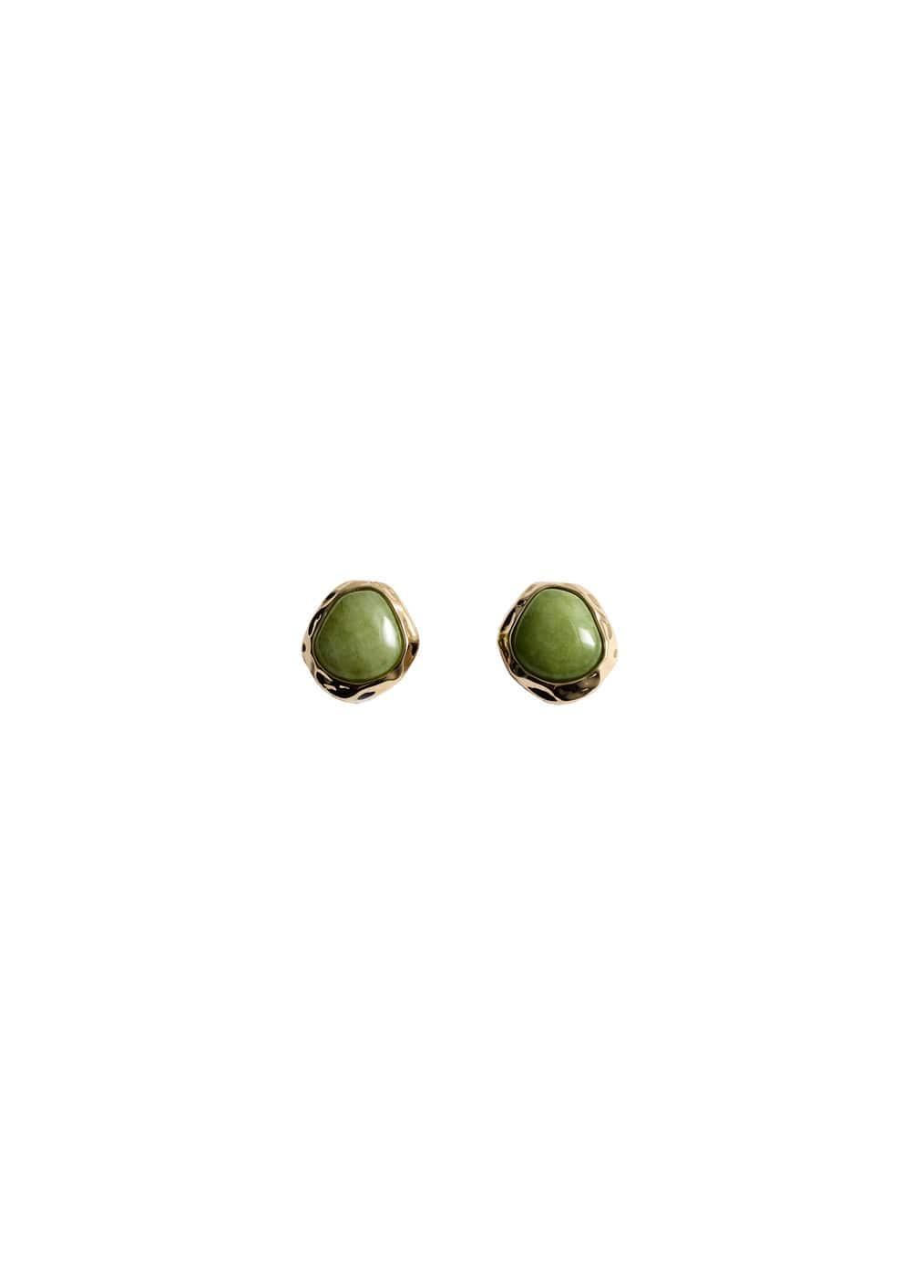 MANGO - Asymmetrical round stone earrings - One size - Women Product Image