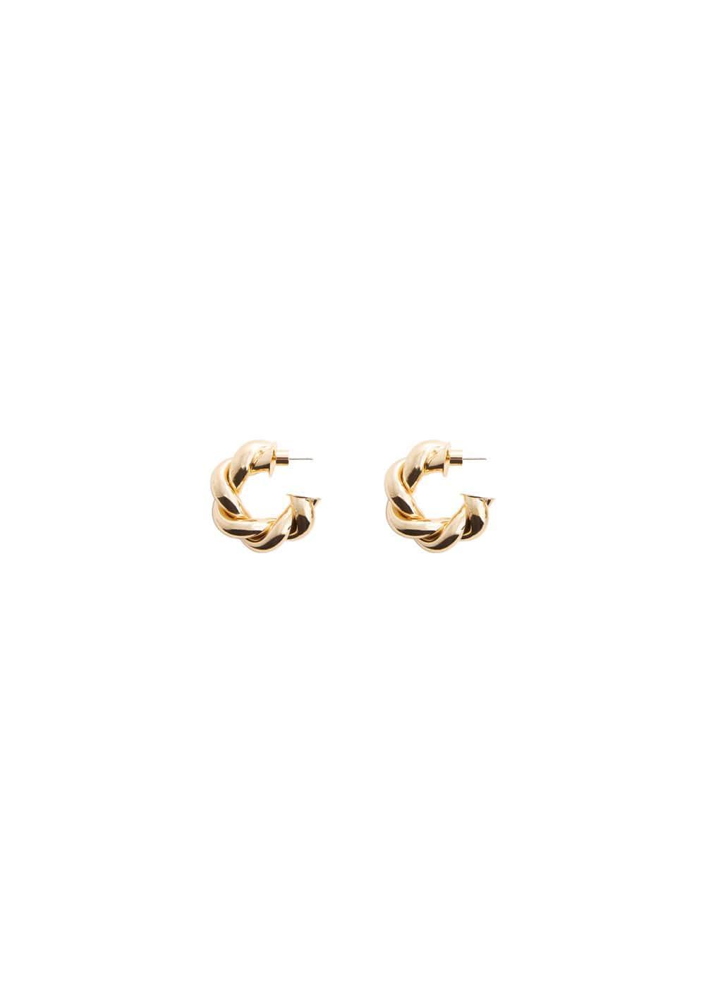 MANGO - Intertwined hoop earrings - One size - Women Product Image