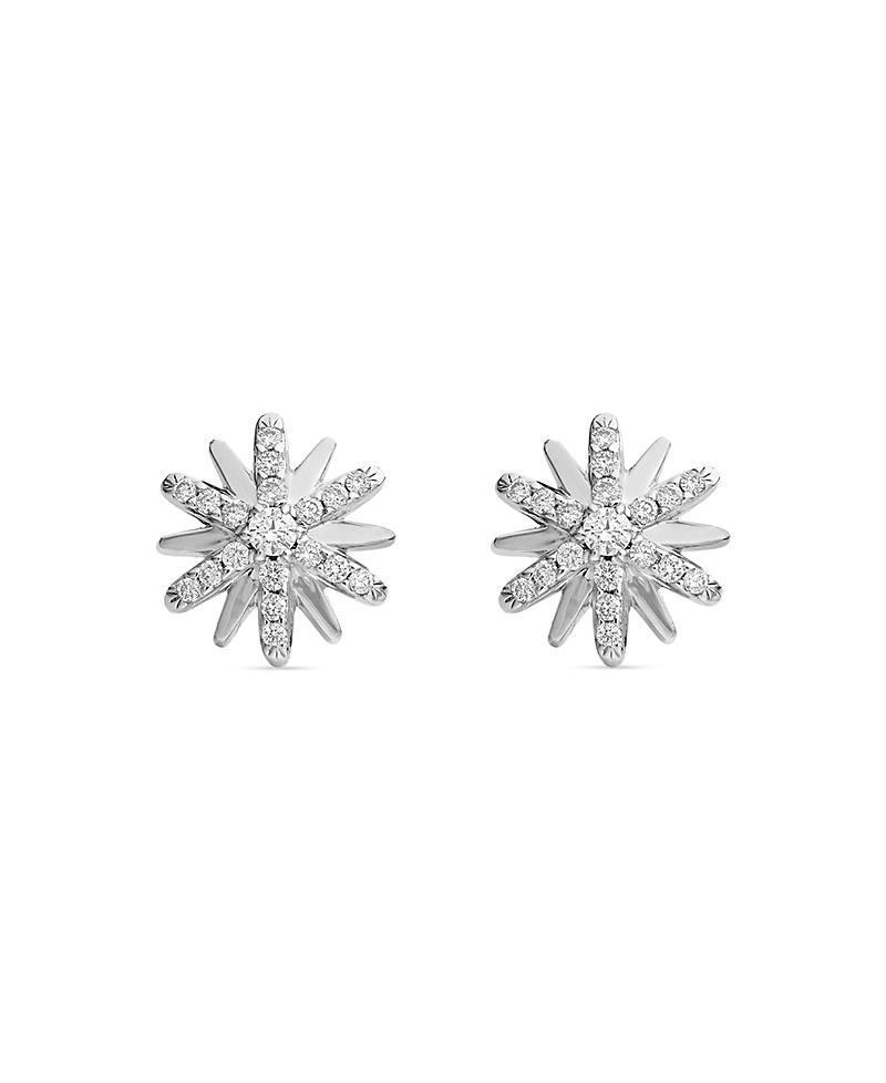 David Yurman Sterling Silver Petite Starburst Stud Earrings with Diamonds Product Image