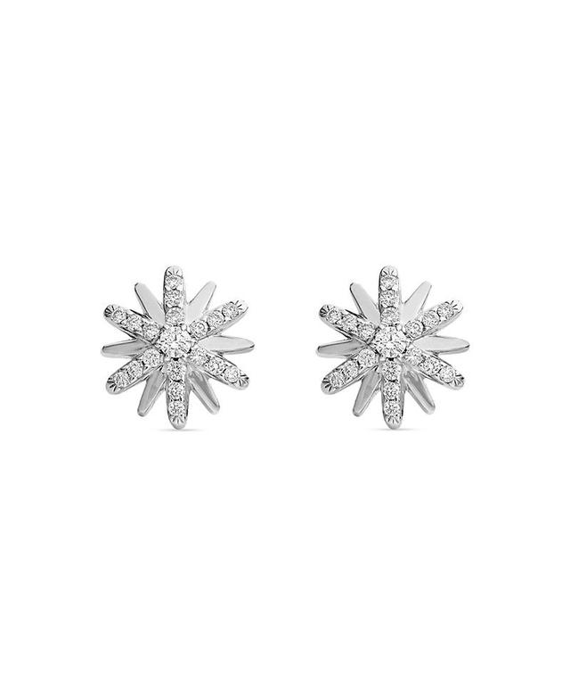 David Yurman Sterling Silver Petite Starburst Stud Earrings with Diamonds Product Image