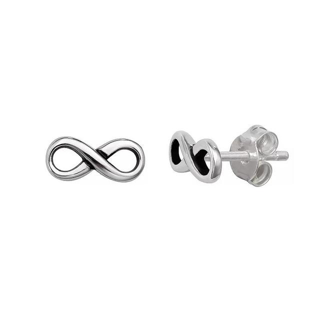 PRIMROSE Sterling Silver Oxidized Infinity Stud Earrings, Womens Product Image