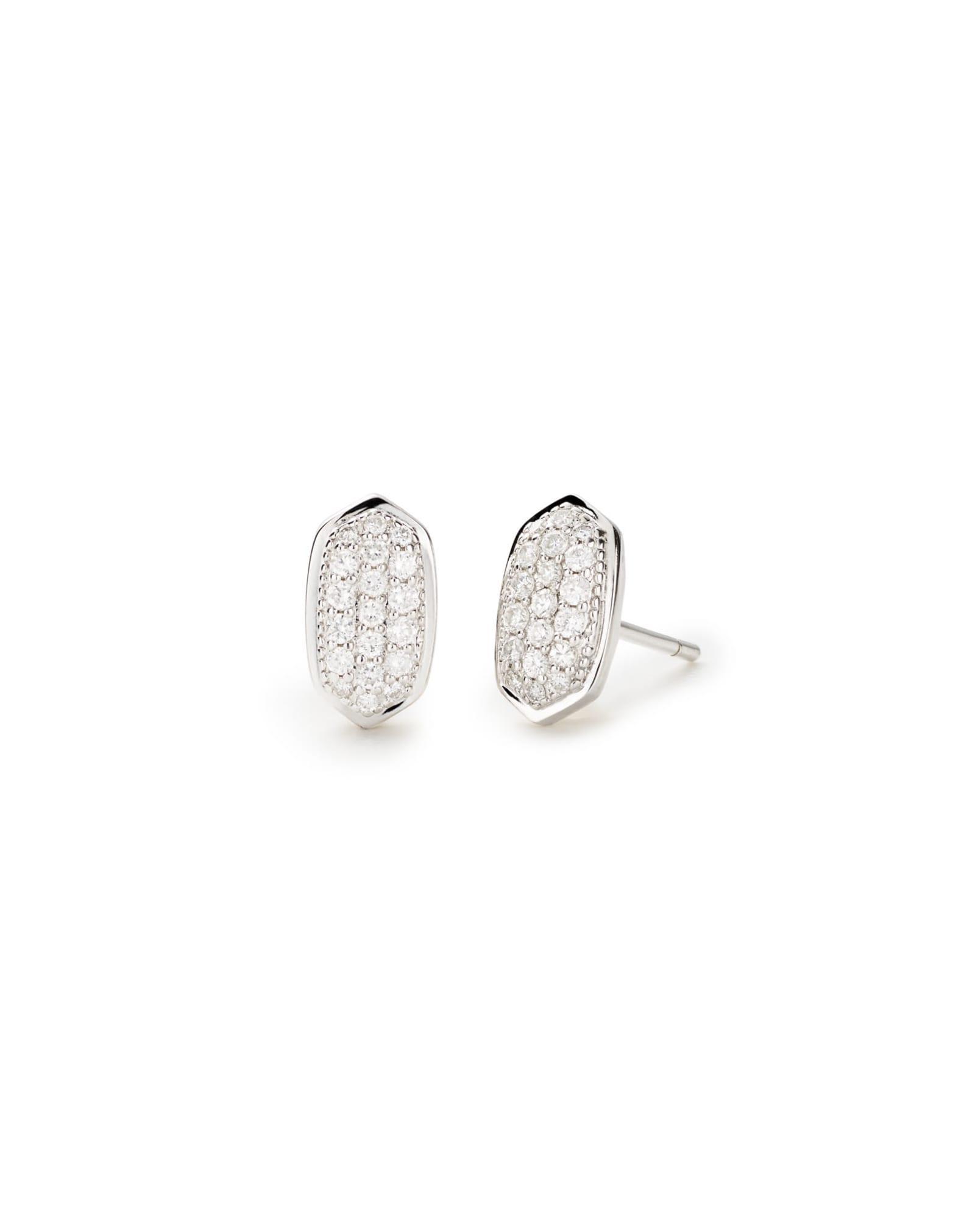 Amelee Earrings in Pave Diamond and 14k Rose Gold Product Image