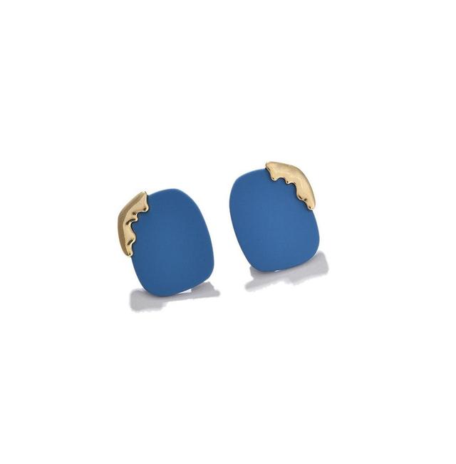 Sohi Womens Blue Geometric Stud Earrings Product Image