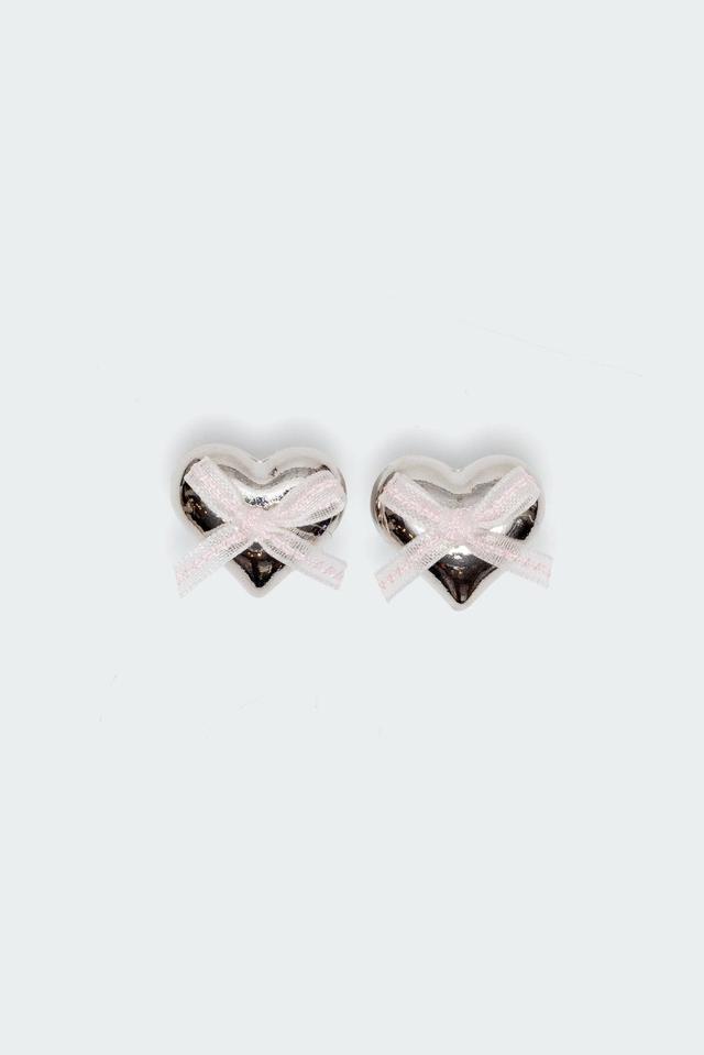 Heart & Bow Stud Earrings Product Image