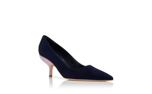 IFIRLA Navy Blue and Purple Suede Pointed Toe Pumps Product Image