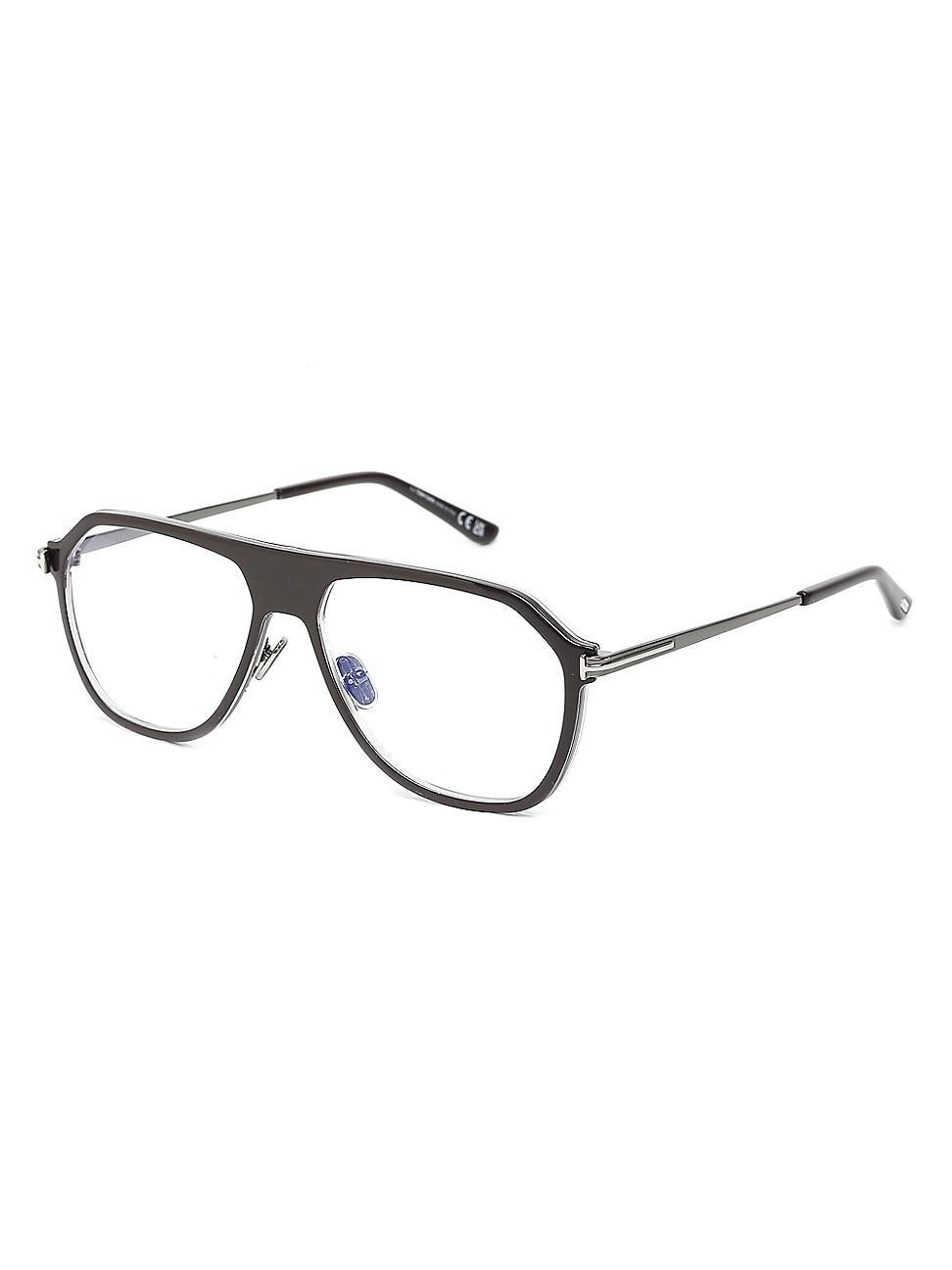 Mens 56MM Blue Block Pilot Glasses Product Image