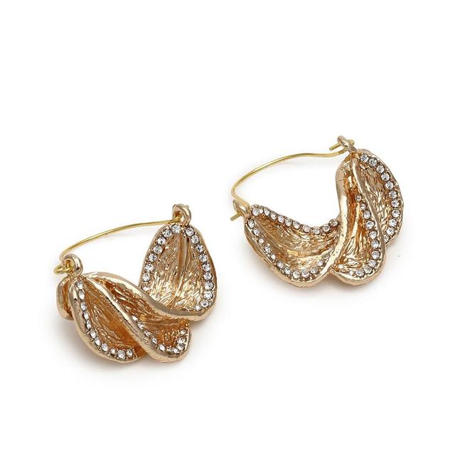 Sohi Womens Twisted Hoop Earrings Product Image