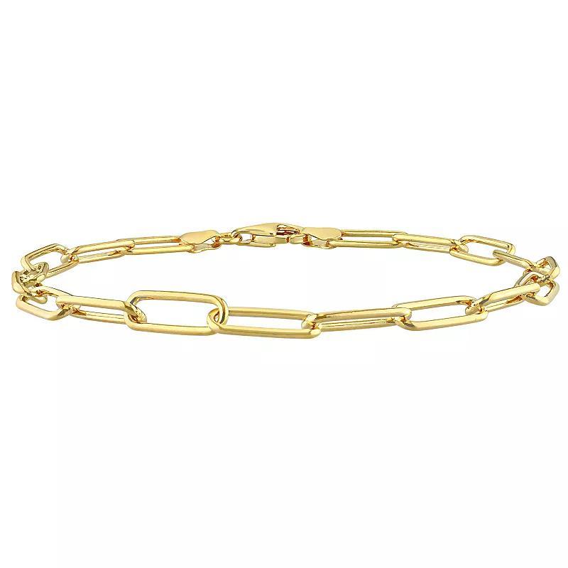 Stella Grace 18k Gold Over Silver 5 mm Paper Clip Link Chain Anklet, Womens Yellow Product Image