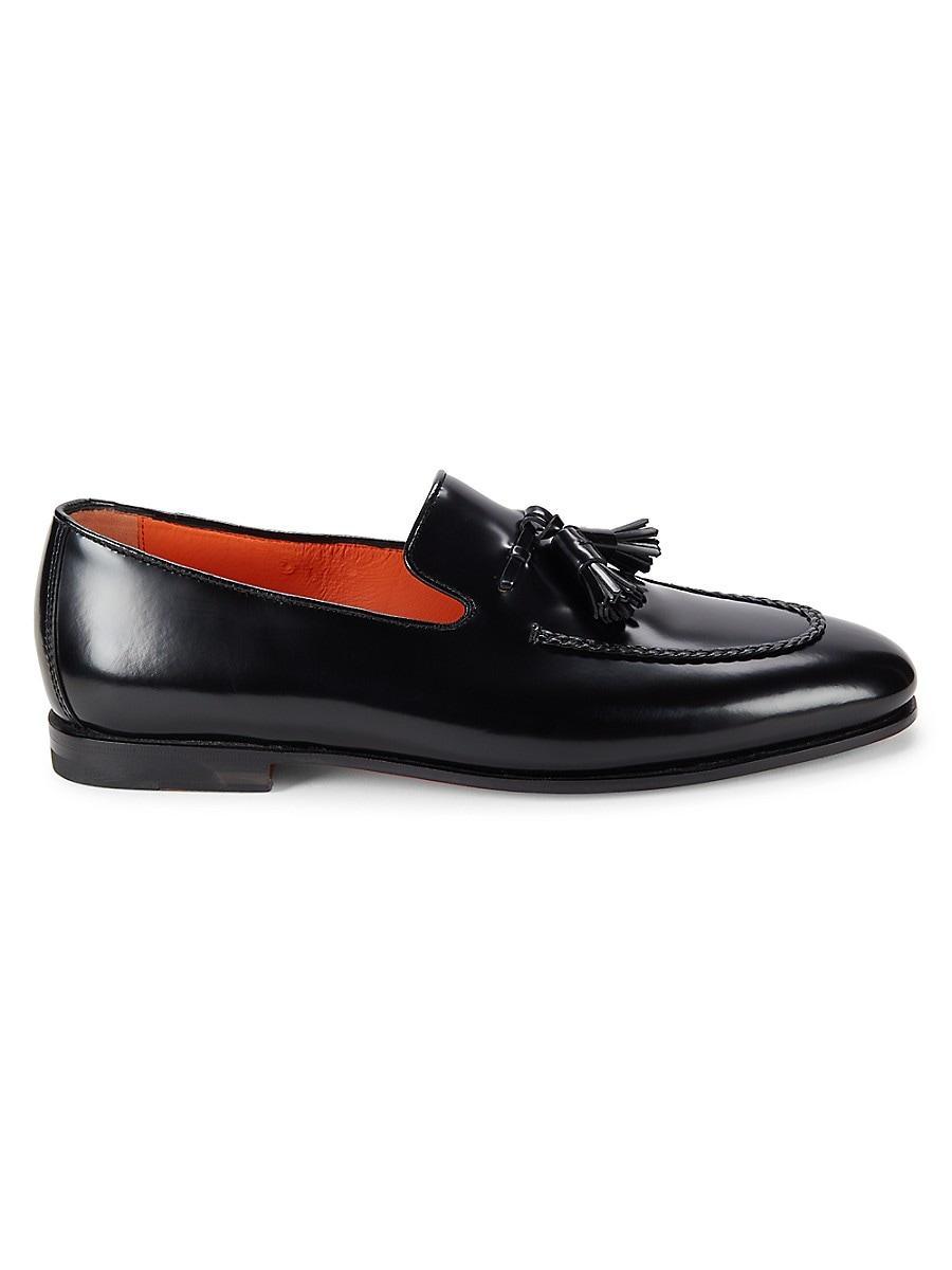 Mens Enameled Leather Tassel Loafers Product Image