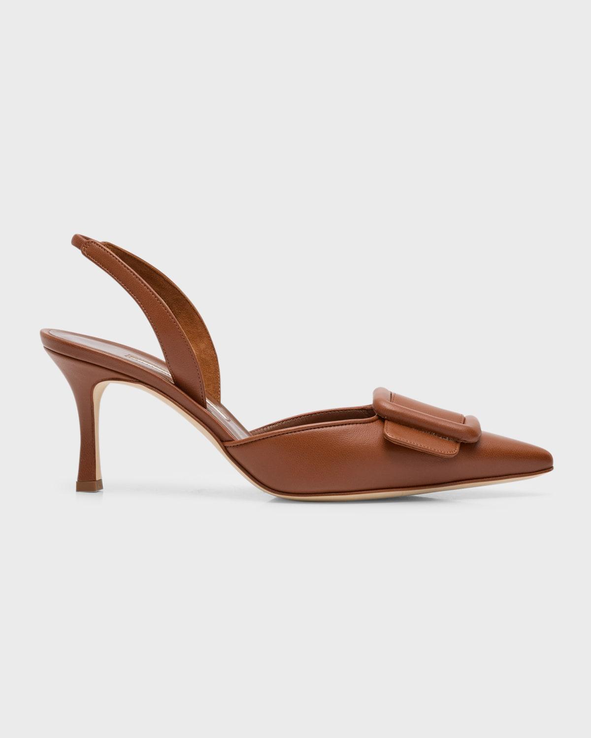 Maysli Leather Buckle Halter Pumps Product Image