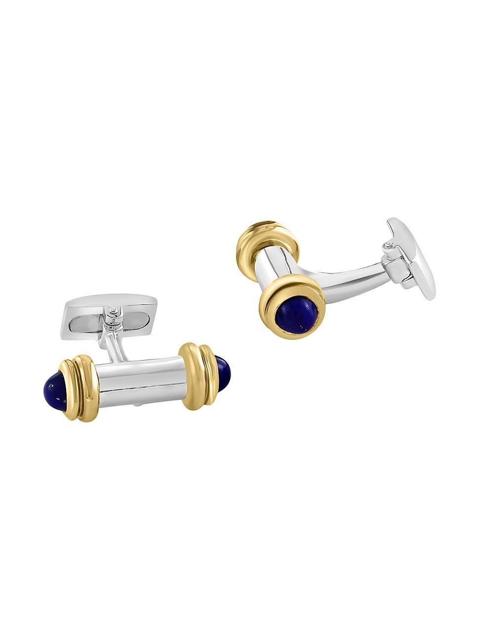 Mens COLLECTION 925 Sterling Silver & Lapis Cufflinks Product Image