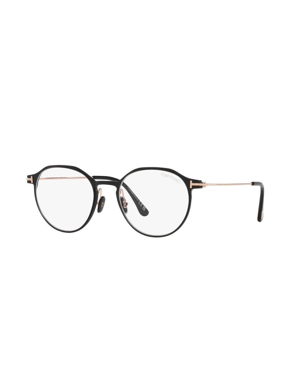 Round-frame Raised-bridge Glasses In Schwarz Product Image