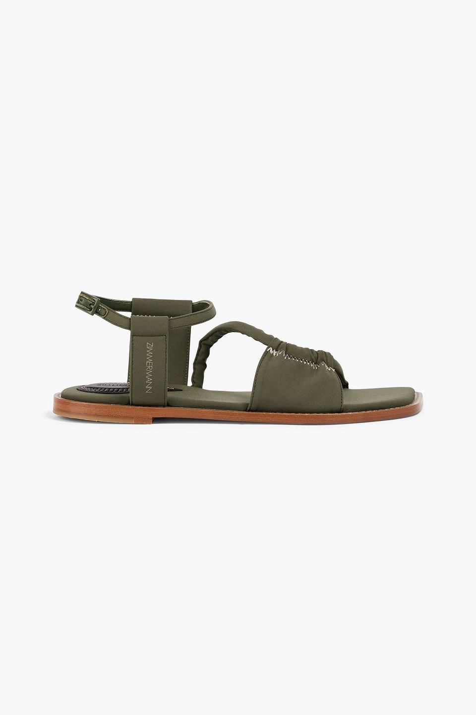 Shell Sandals In Army Green Product Image