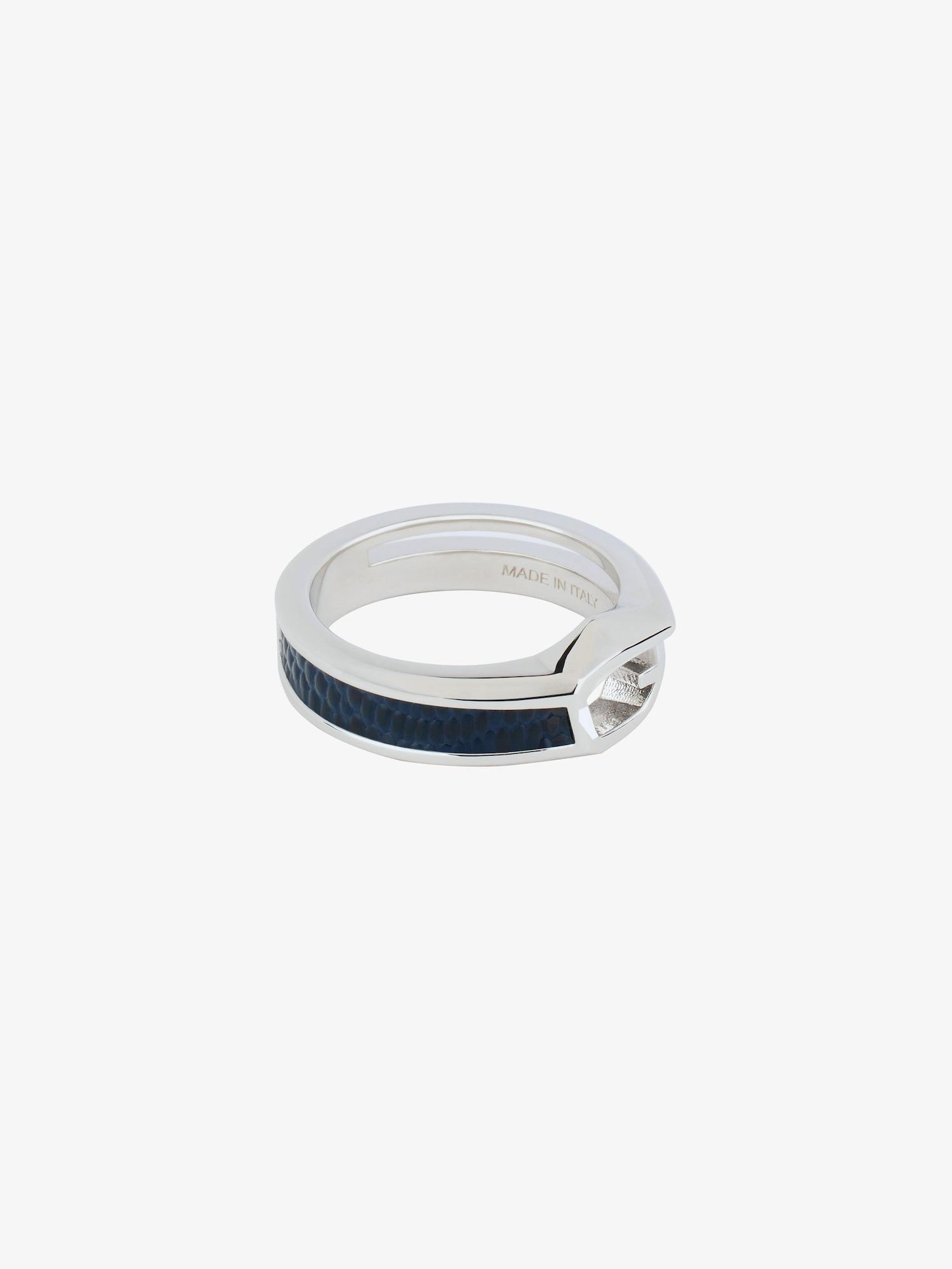 Giv Cut ring in metal and leather Product Image