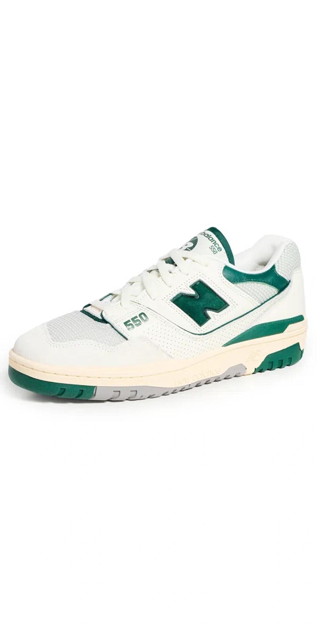 NEW BALANCE 550 Sneakers White/green Product Image