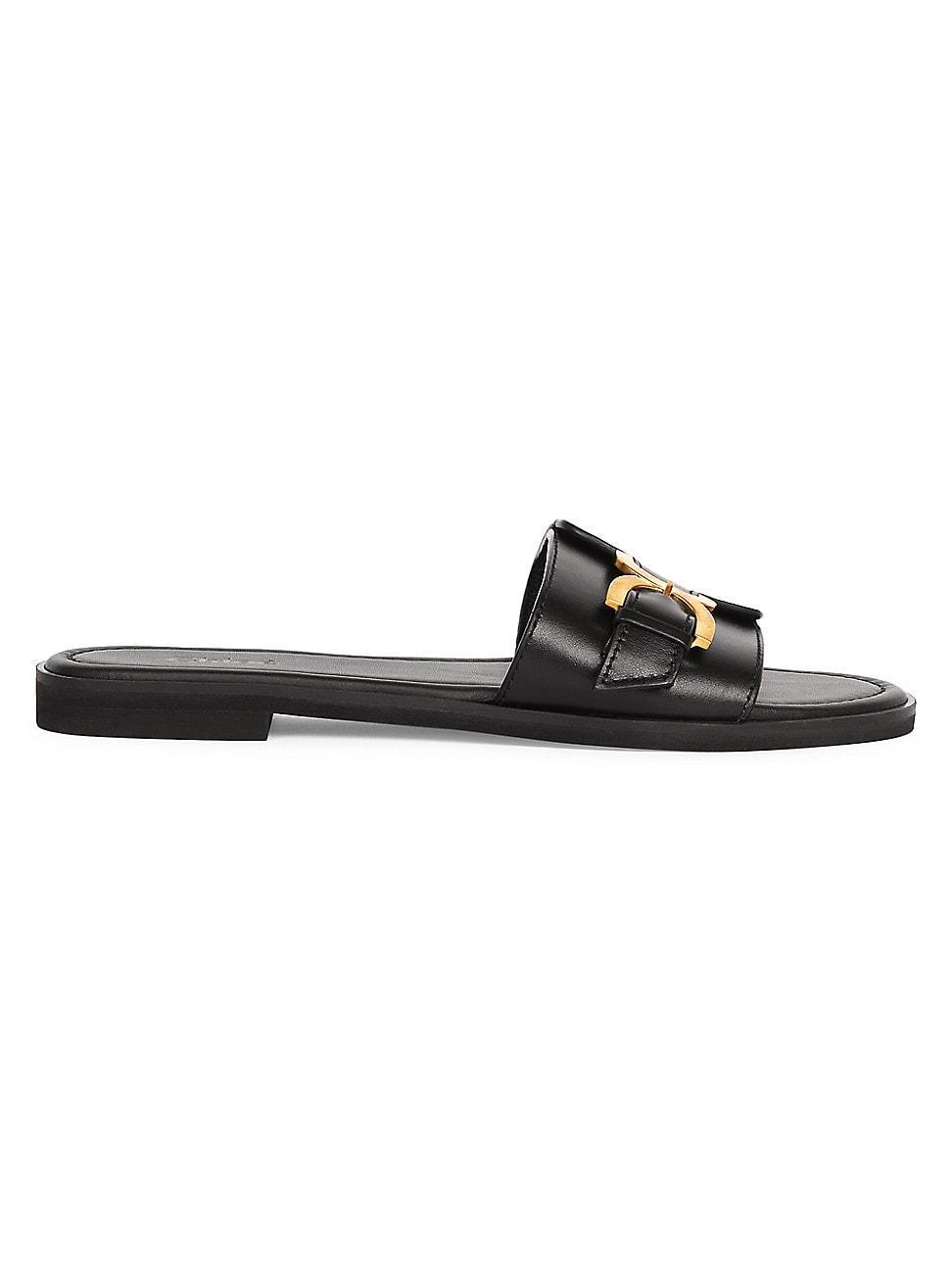 Womens Marcie Leather Slides Product Image