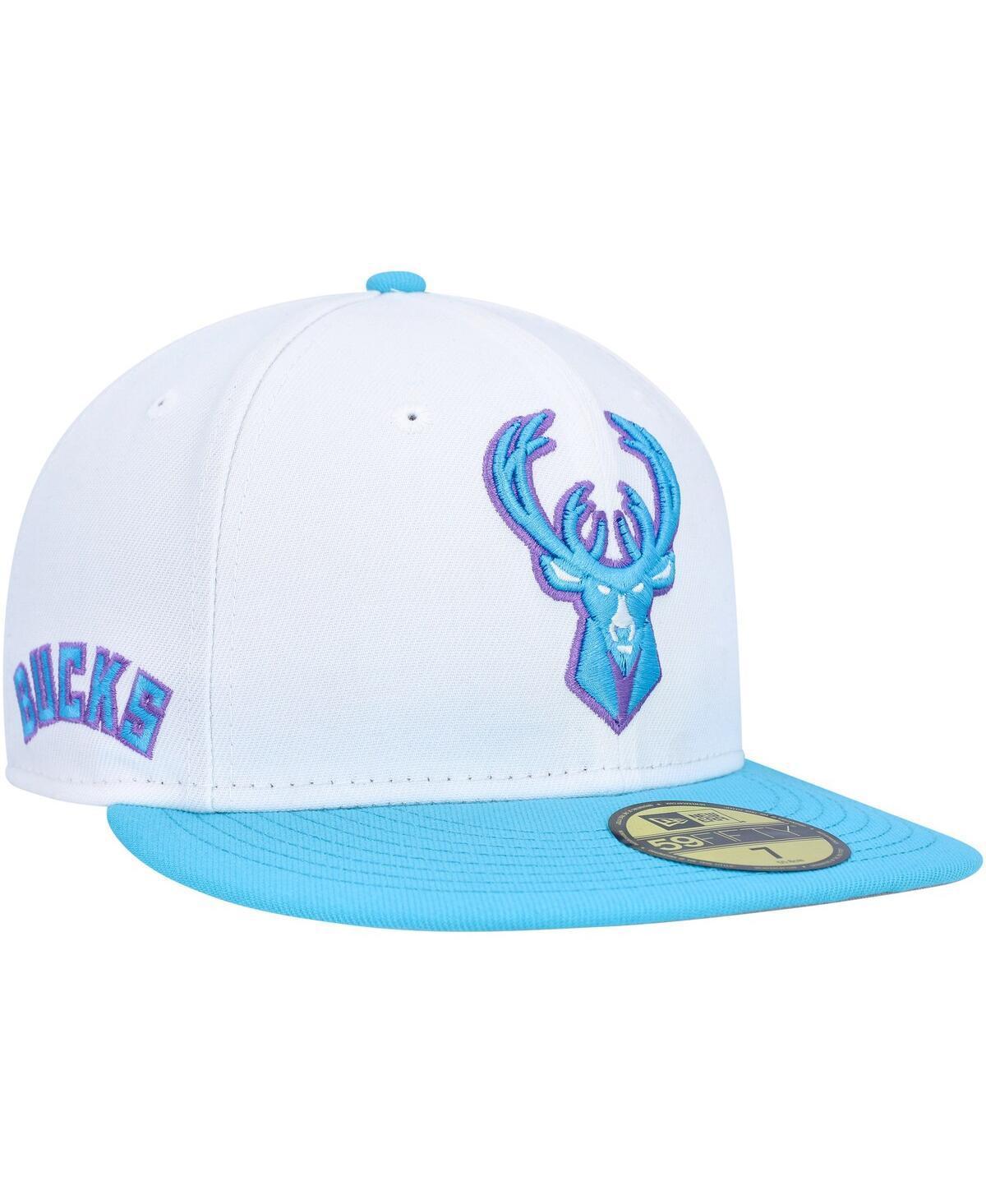 Mens New Era Milwaukee Bucks Vice Blue Side Patch 59FIFTY Fitted Hat Product Image