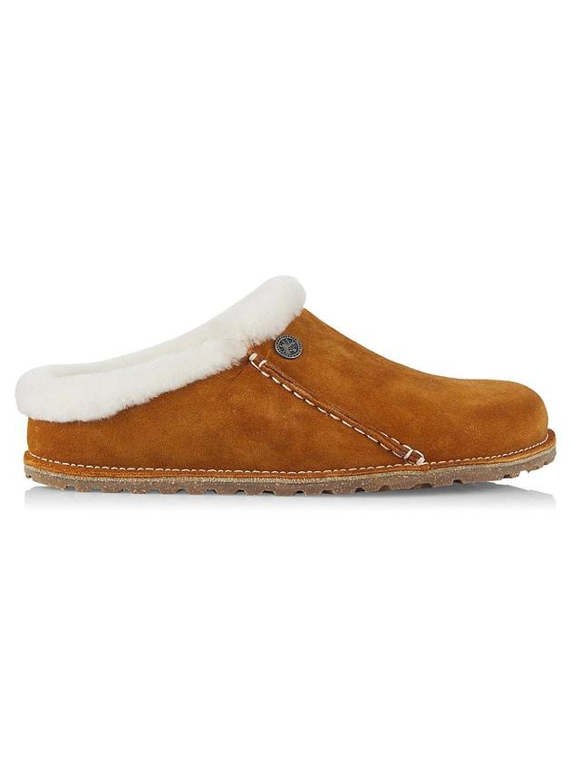 Womens Zermatt Suede Shearling-Lined Clogs - Mink - Size 7 Product Image