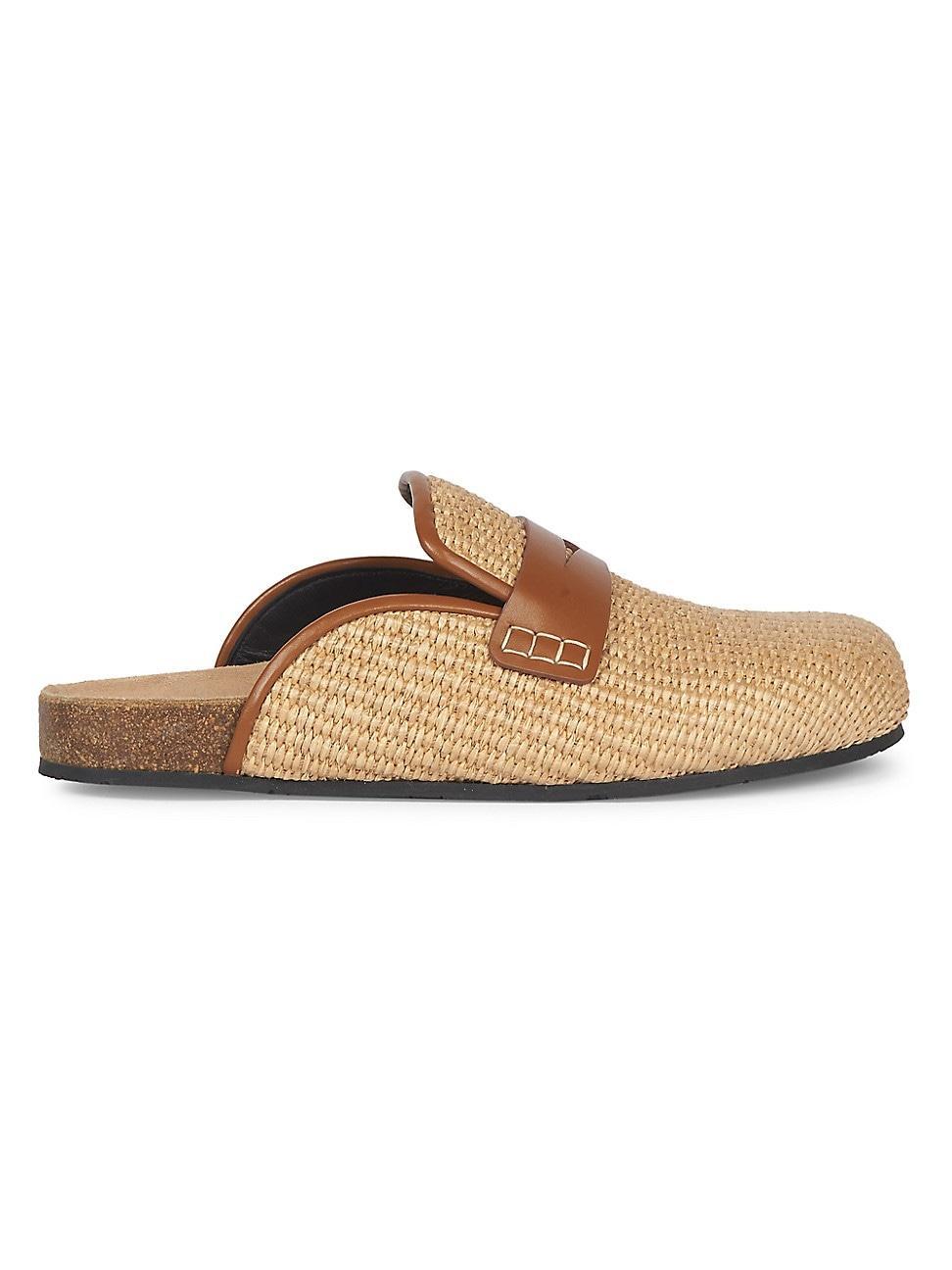 Raffia Penny Loafer Mules Product Image