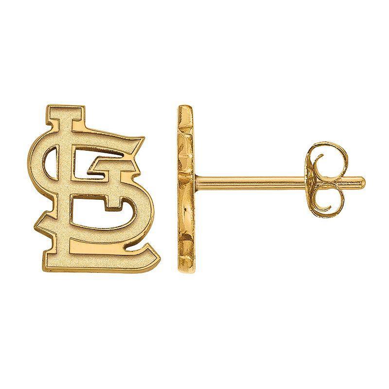 LogoArt Sterling Silver St. Louis Cardinals Extra-Small Post Earrings, Womens Gold Tone Product Image