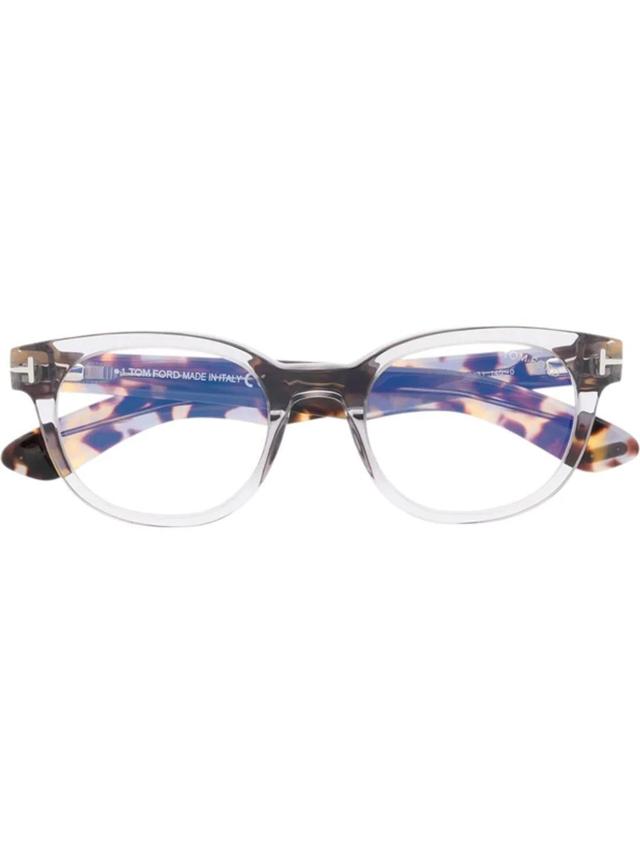 TOM FORD Tortoise Round-frame Glasses In Grau Product Image