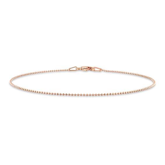 Men's 1.0mm Bead Chain Bracelet in Sterling Silver with Rose-Tone Flash Plate - 9" Product Image