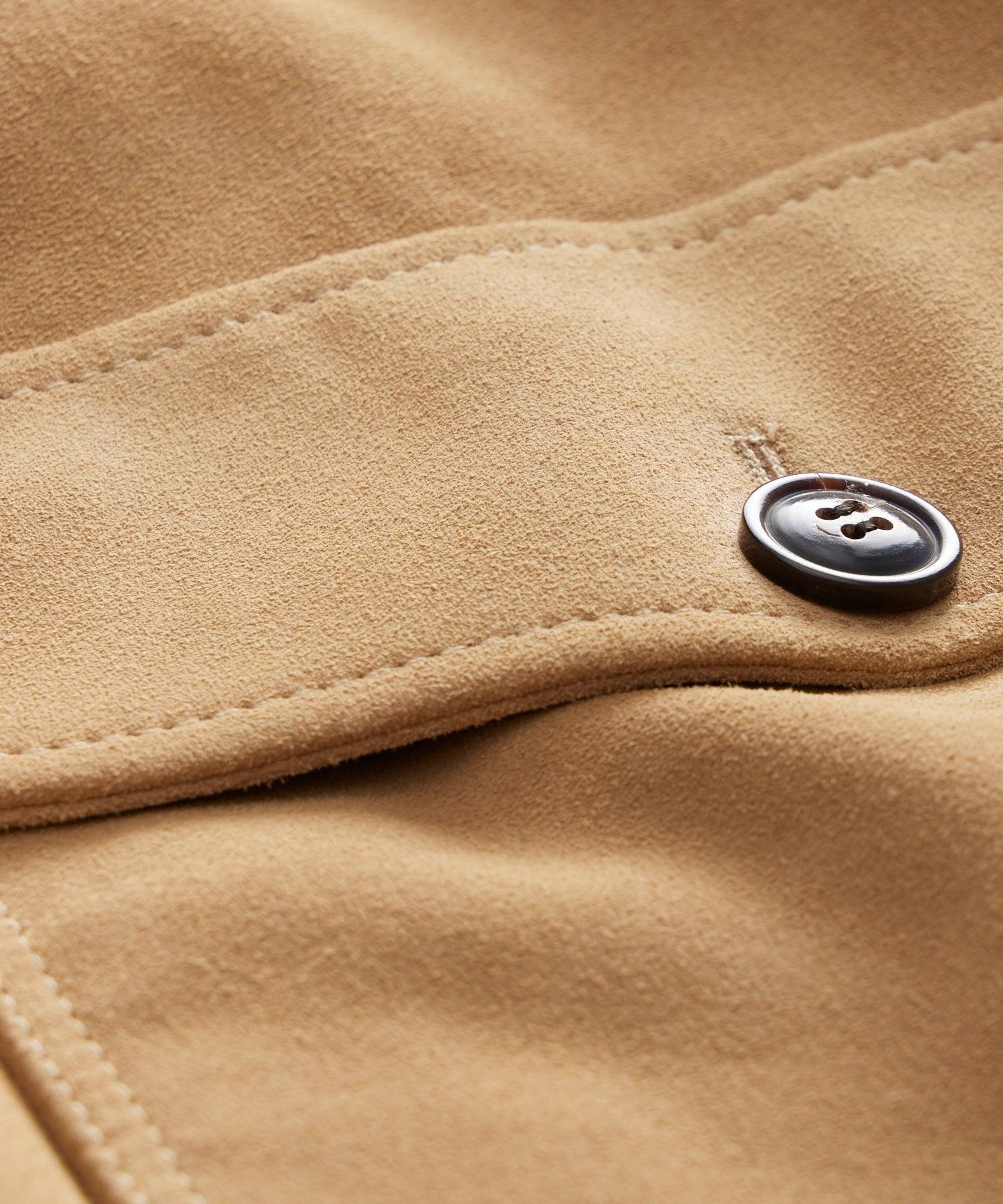 Italian Suede Bomber in Cappuccino Product Image