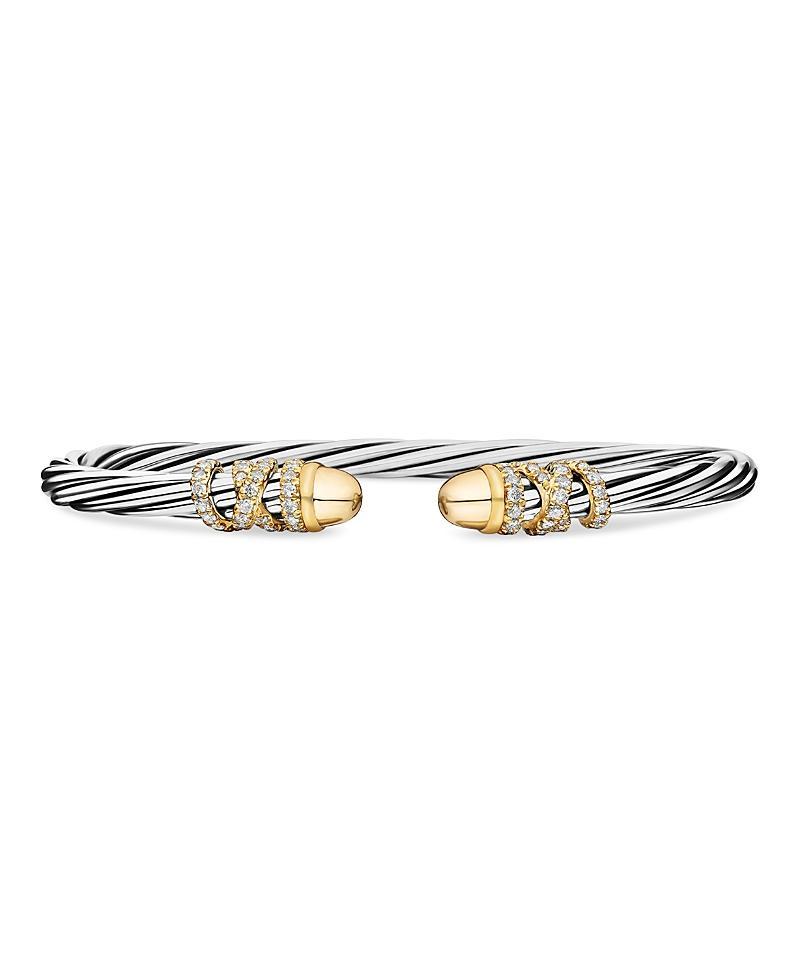 Womens Helena 18K Gold & Sterling Silver Pav Diamond Cuff Bracelet Product Image