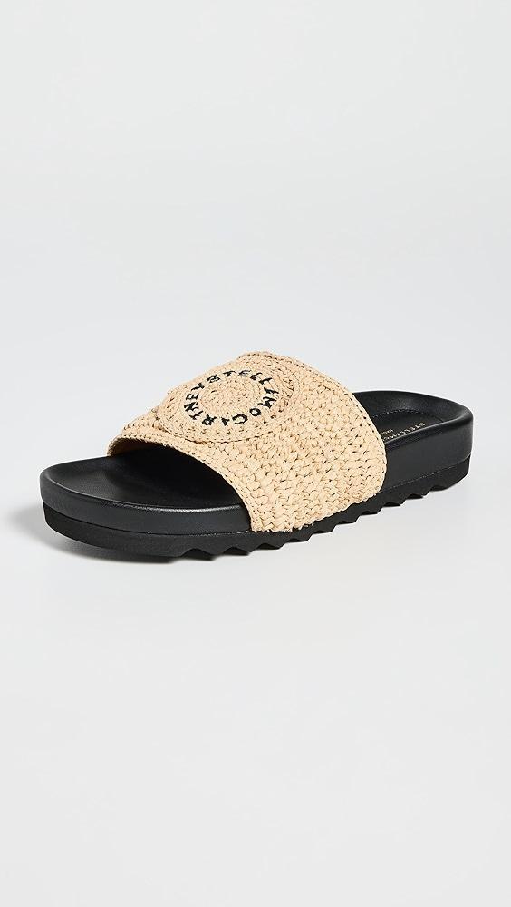 Stella McCartney Elyse Raffia Logo Slides | Shopbop Product Image