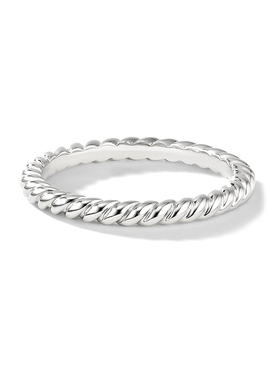 Womens Cable Band Ring in Platinum, 2MM Product Image