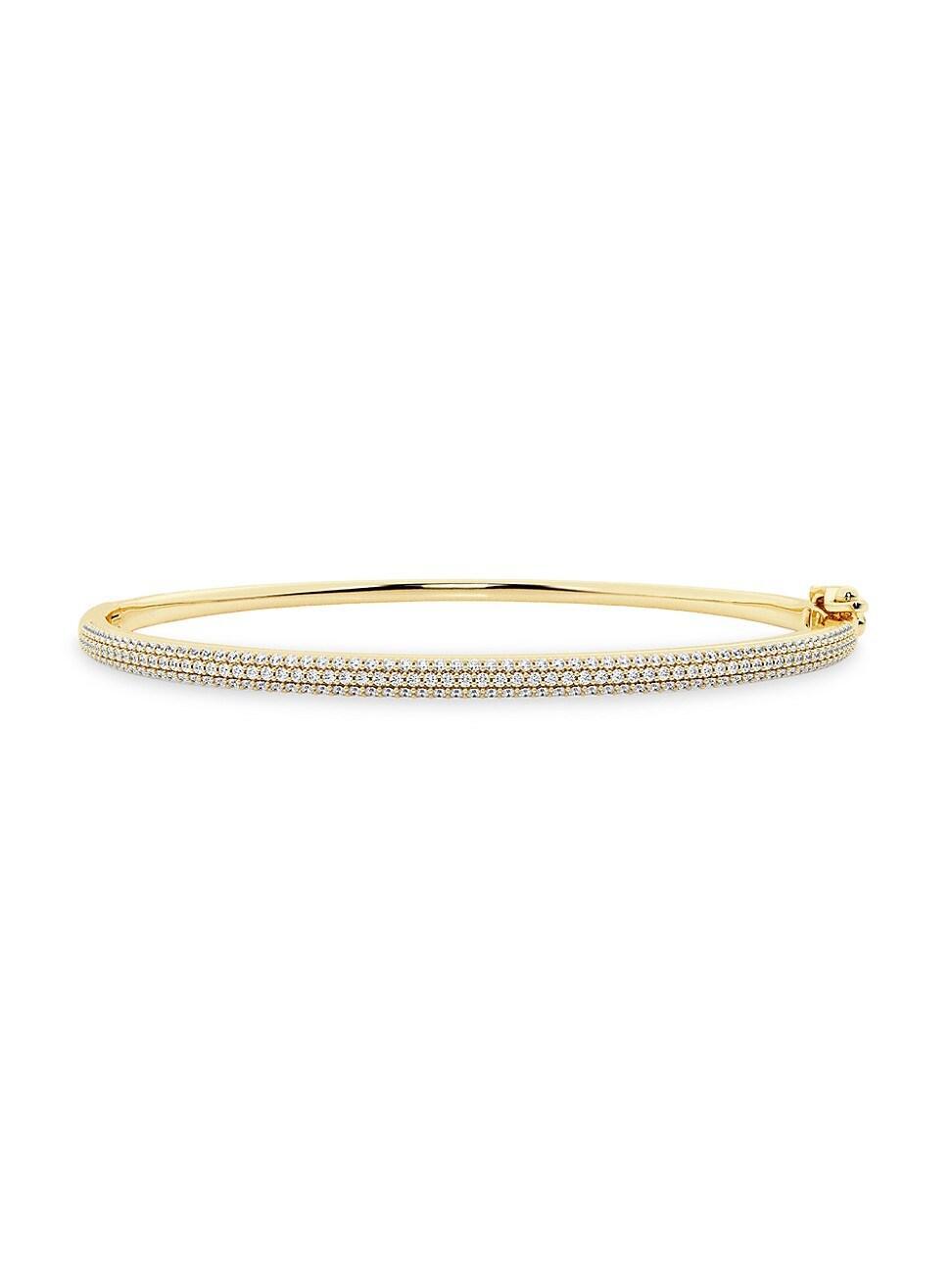 Womens Bomb 14K Yellow Gold & 1 TCW Lab-Grown Diamond Bangle Product Image