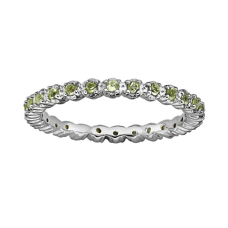 Stacks & Stones Sterling Silver Peridot Stack Ring, Womens Green Product Image