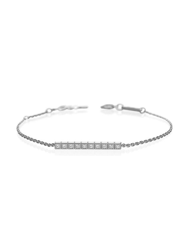 Womens Ice Cube Diamond & 18K White Gold Bracelet Product Image