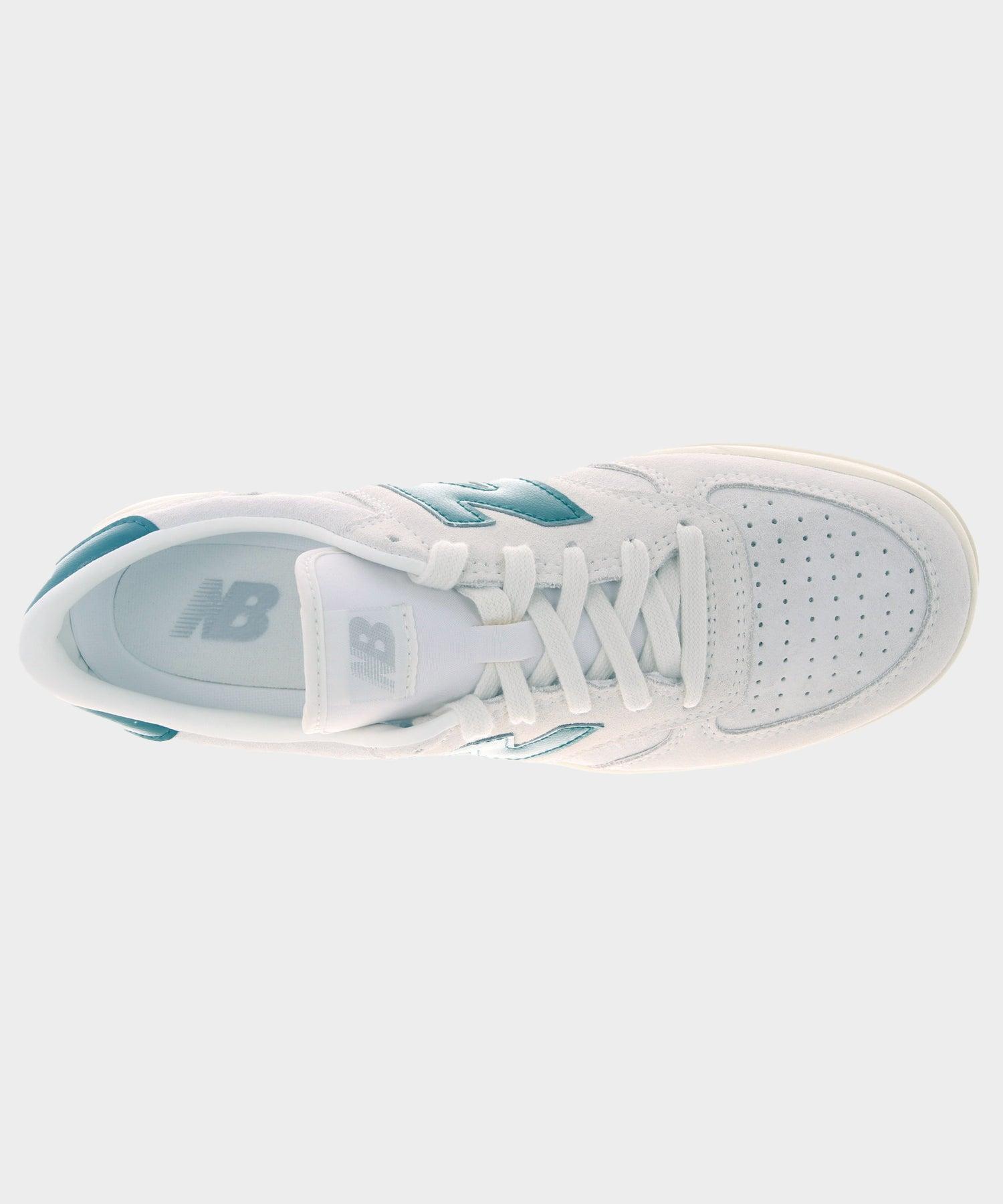 New Balance T500 Court in White + Green Product Image