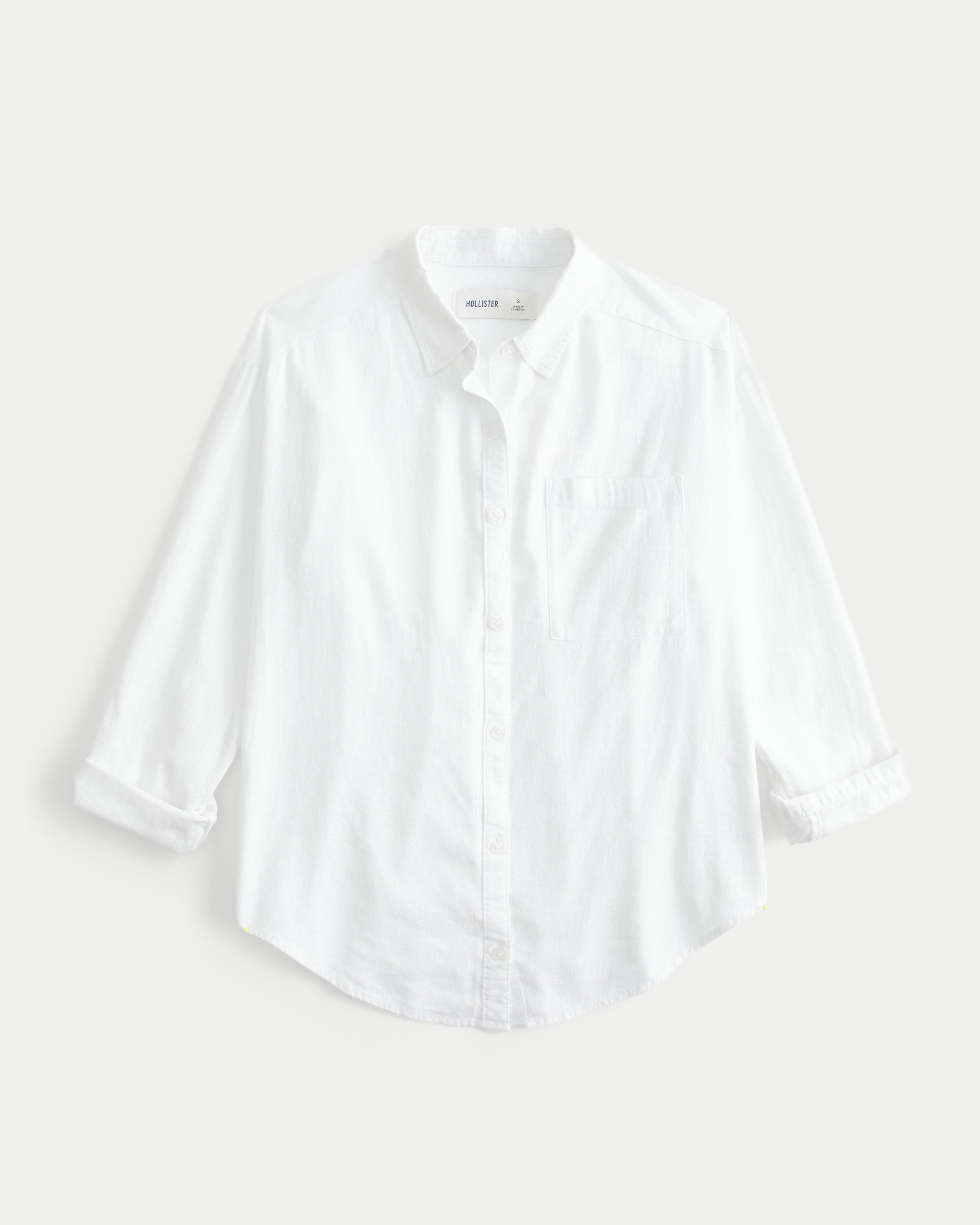 Oversized Linen-Blend Shirt Product Image