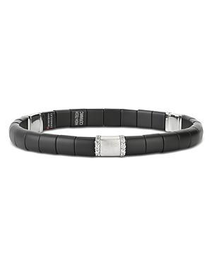 Roberto Demeglio 18K White Gold & Black Ceramic Pura Diamond Stretch Bracelet Product Image