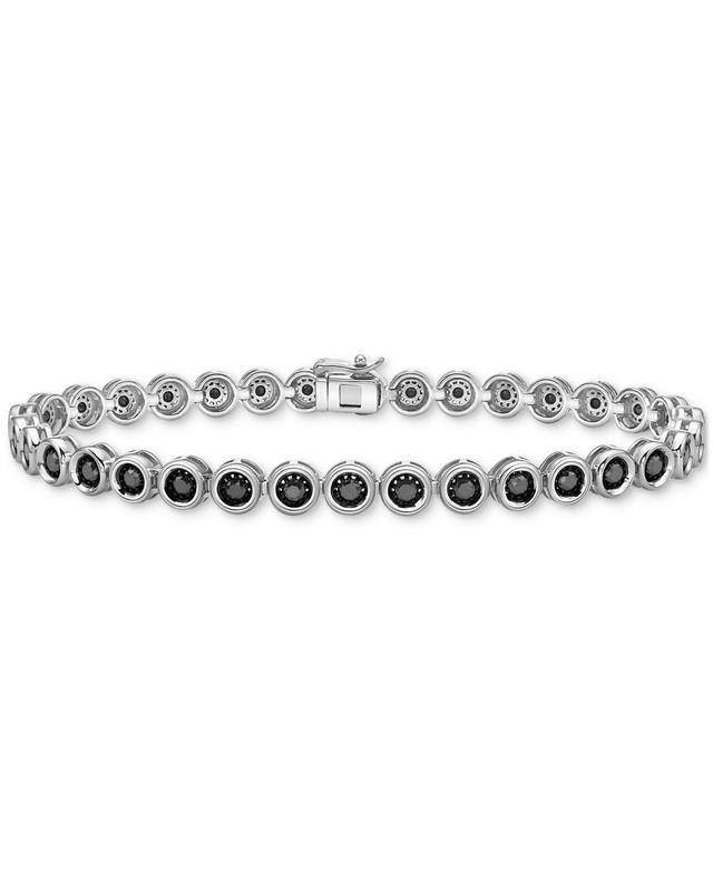 Mens Black Diamond Tennis Bracelet (3-1/2 ct. t.w.) in Sterling Silver Product Image