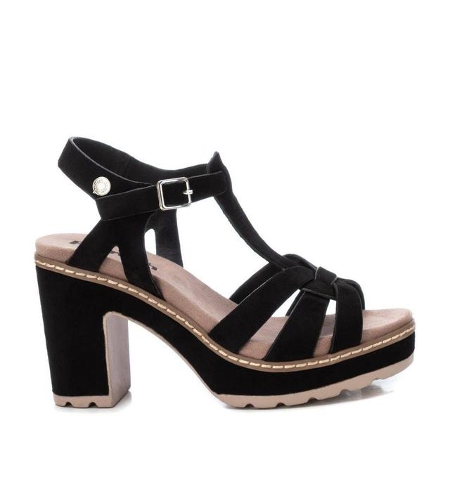 Xti Womens Suede Heeled Platform Sandals By Product Image