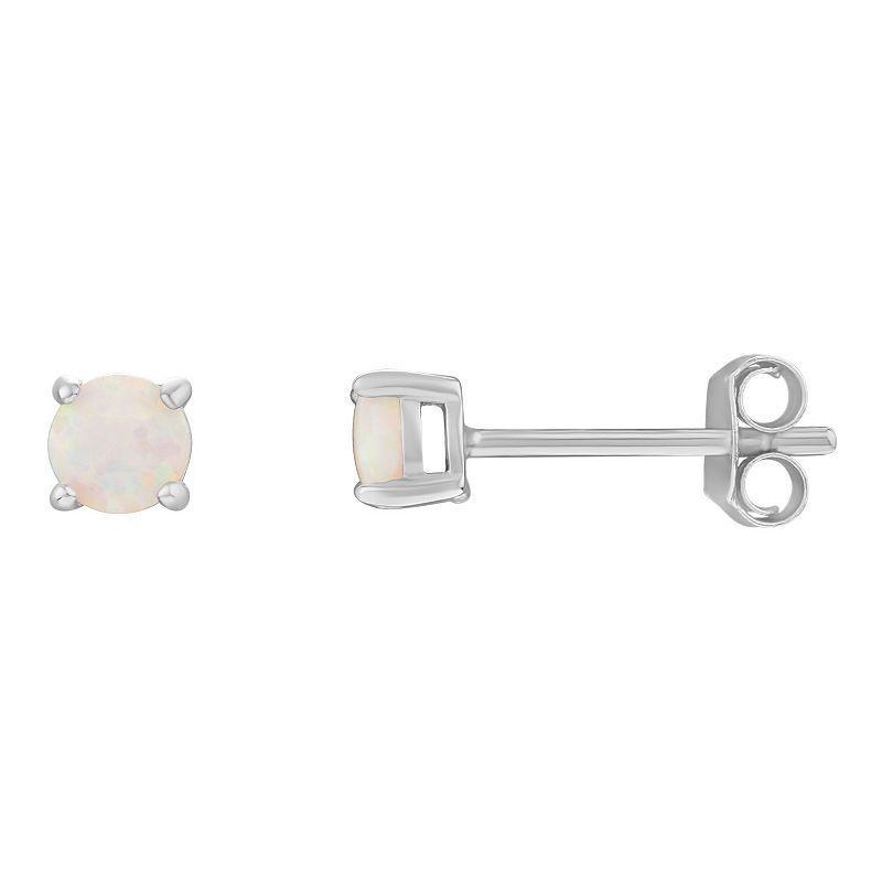 PRIMROSE Sterling Silver & Opal Stud Earrings, Womens, Grey Product Image