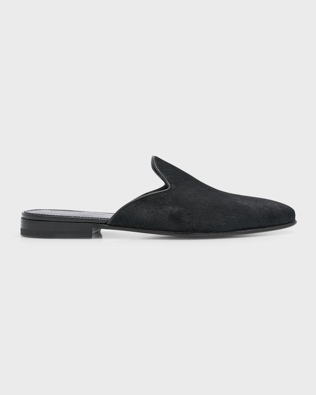 Mens Mario Calf Hair Mule Slippers Product Image