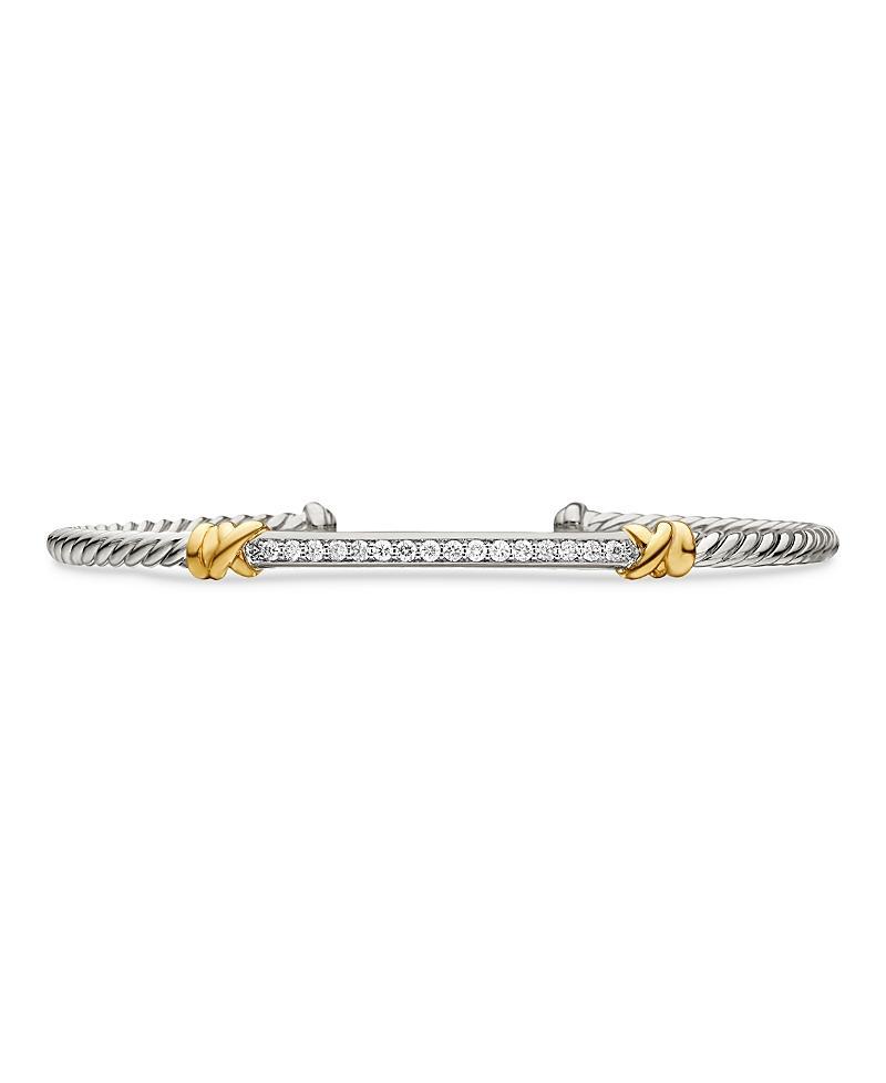 Womens Petite Helena Two Station Wrap Bracelet with 18K Yellow Gold with Pav Diamonds Product Image