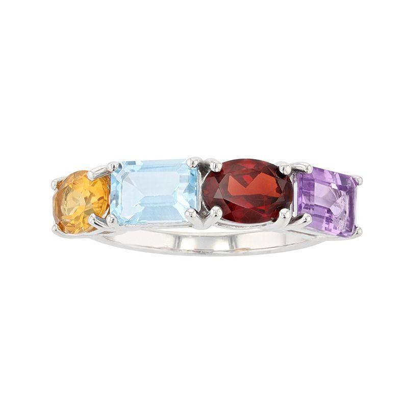 SIRI USA by TJM Sterling Silver Faceted Multi Semi-Precious Stones Ring, Womens Product Image