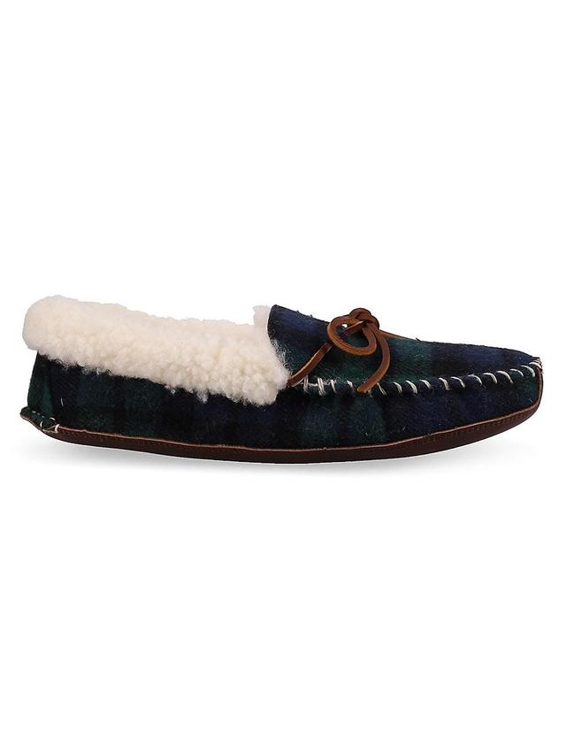 Mens Yarmond Plaid Cotton & Shearling Slippers Product Image