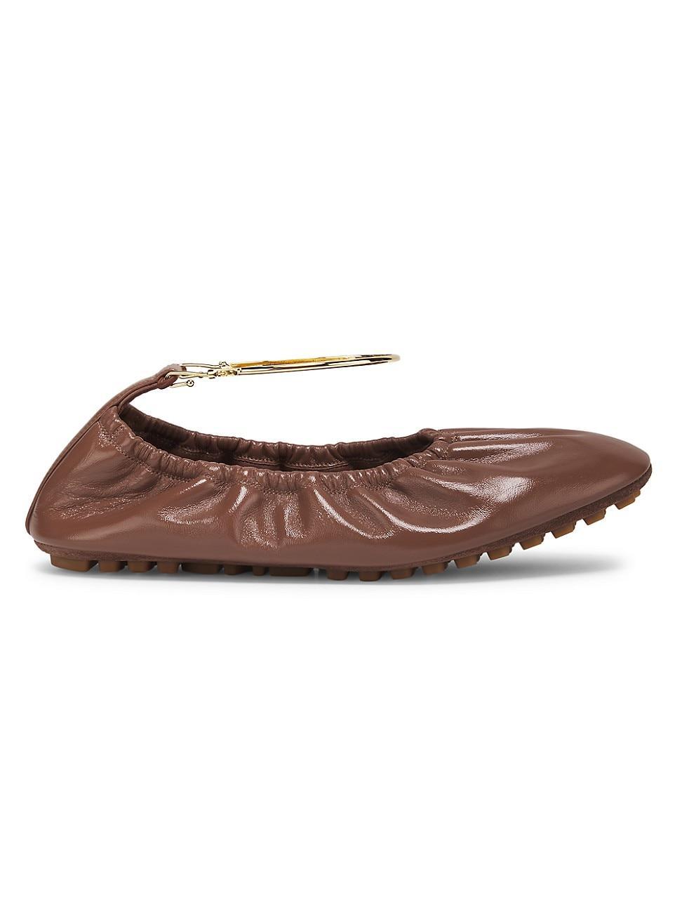 Womens Show Leather Ballerina Flats Product Image