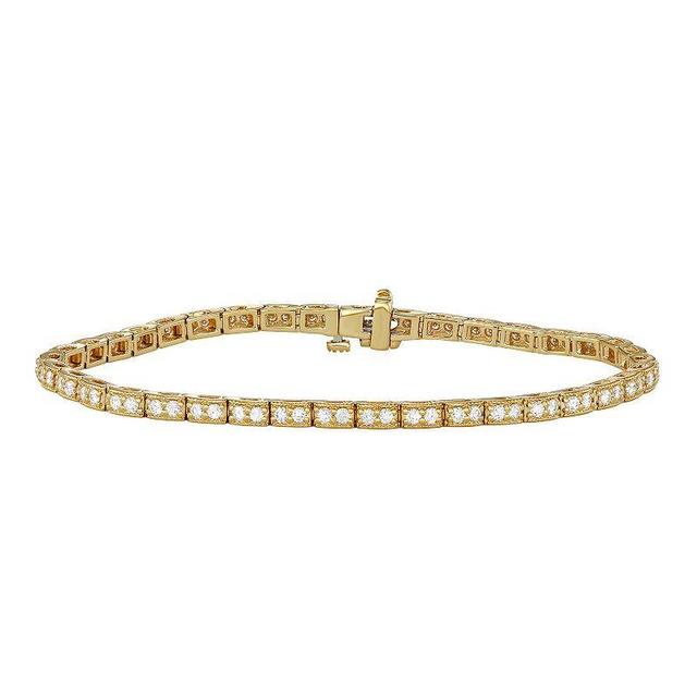 Charles & Colvard 14k Gold 1 3/4 Carat T.W. Lab-Created Moissanite Bracelet, Womens Product Image